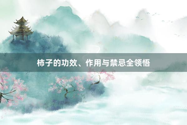 柿子的功效、作用与禁忌全领悟